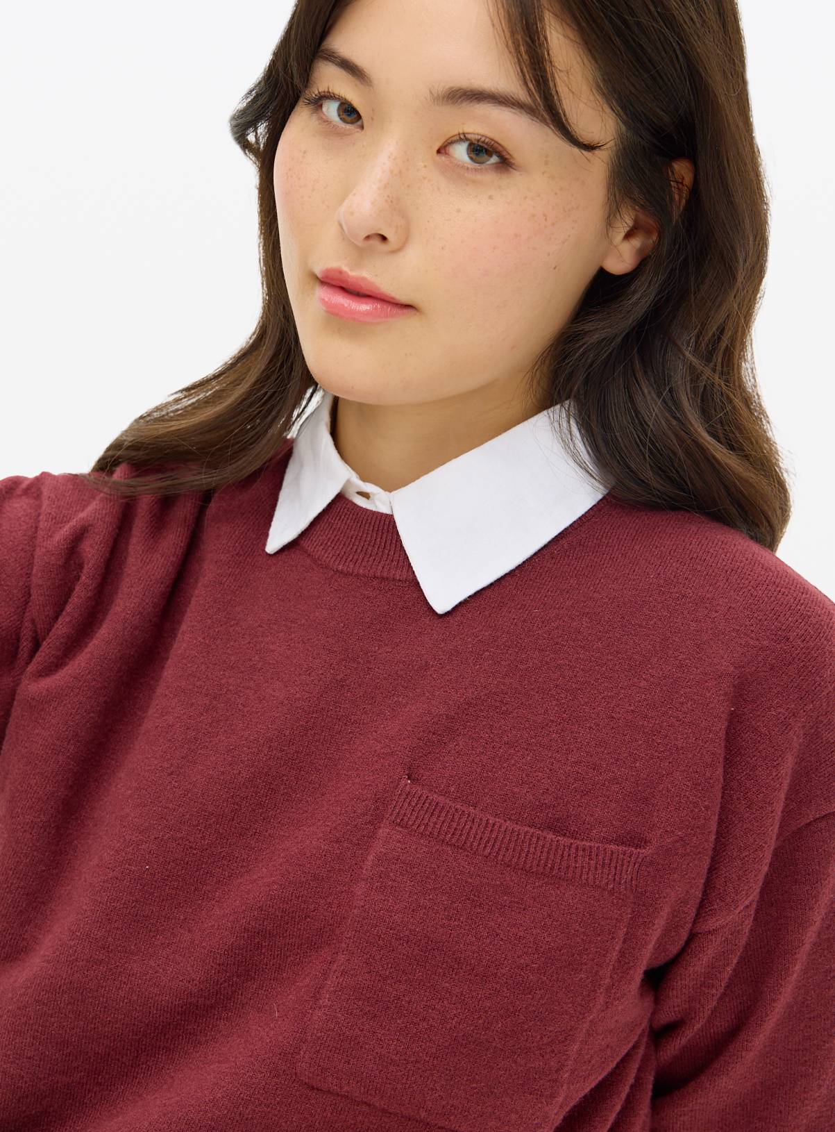 Dark Red Soft Touch Pocket Jumper  18 - Image 3